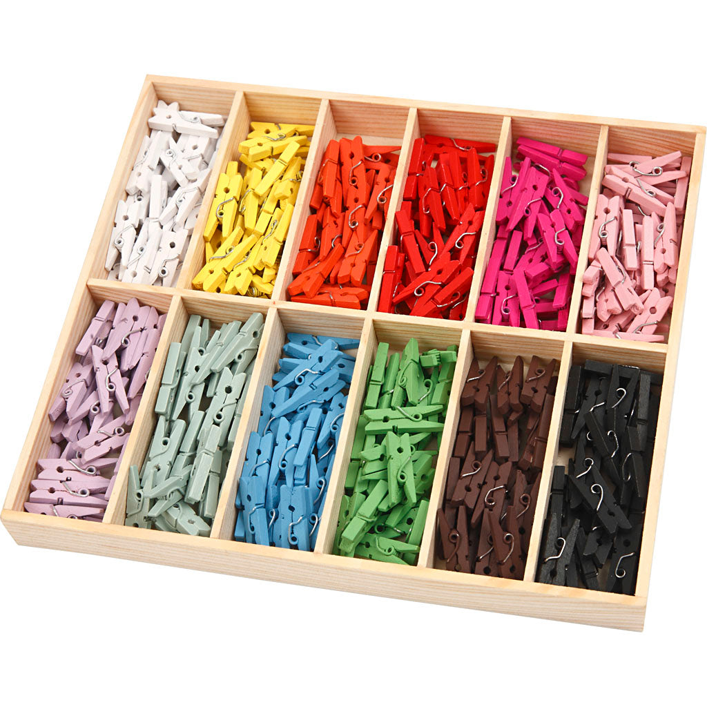 Mini -Kleidung farbig, 12x24st.