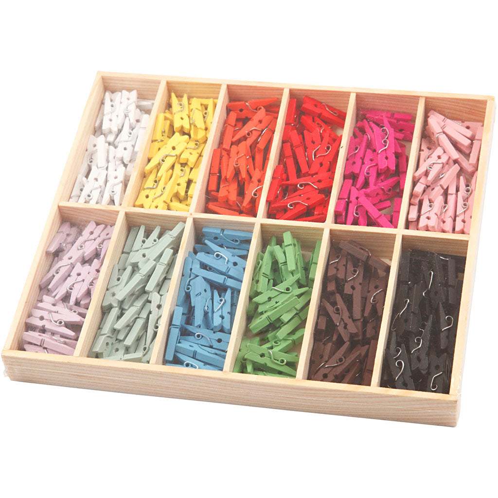 Mini -Kleidung farbig, 12x24st.