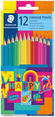 Unbranded sans marque colored pencils - cardboard case 12 pcs happy