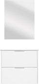 Differnz Bolo Badezimmermöbel-Set 61 x 50 x 46 cm, FSC-MFC-Platte, weiße Keramik, weiß Hochglanz