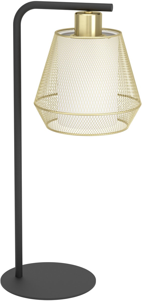 Eglo Ciudadela Tischlampe - e27 - 50 cm - Schwarz|Gold|Weiß - Stahl|Textil
