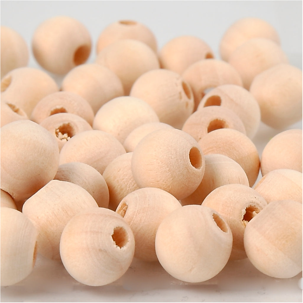Creativ Company Holzperle, D 10 mm, Lochgröße 2,5 mm, 40 Stück 1 Box