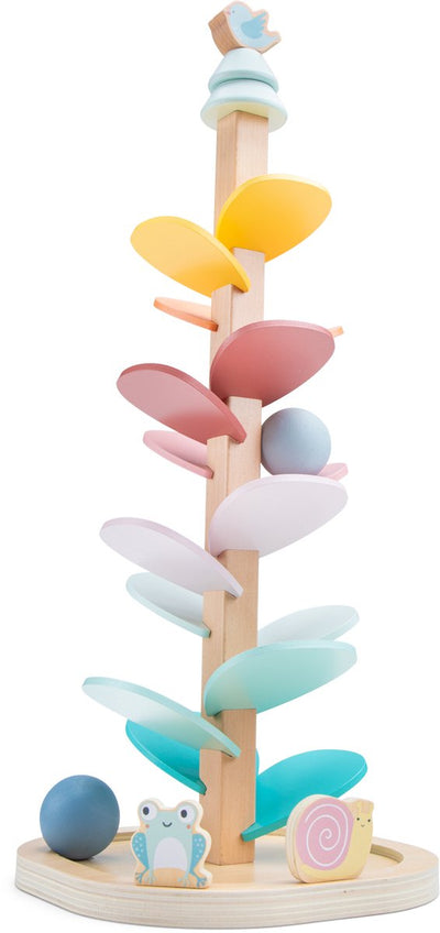 Woet® Klangbaum aus Holz – Musikspielzeug mit 2 Bällen und Tierfreunden – pädagogisches Sinnesspielzeug – Kugelbaum-Holzspielzeug – ab 2 Jahren