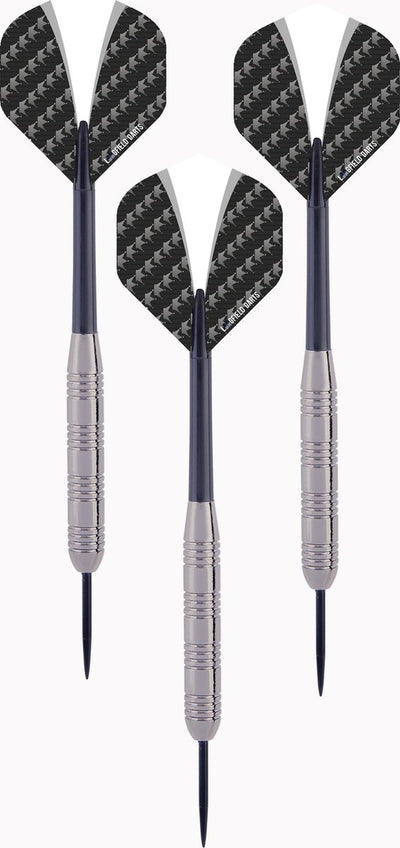 Longfield Darts Steeltip Dartspijl Set 23 Gramm Silber Schwarz 3 Teile