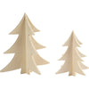 Dekorieren Sie Ihre 3D -hölzernen Weihnachtsbäume, 2st.