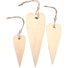 Creativ Company Holzdekorationen, langes Herz, H: 12+16+20 cm, Stärke 5 mm, 3 Stück 1 Box