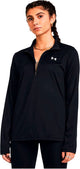 Under Armour Tech 1 2 Zip Solid Blk Damen-Sportpullover – Schwarz – Weiß