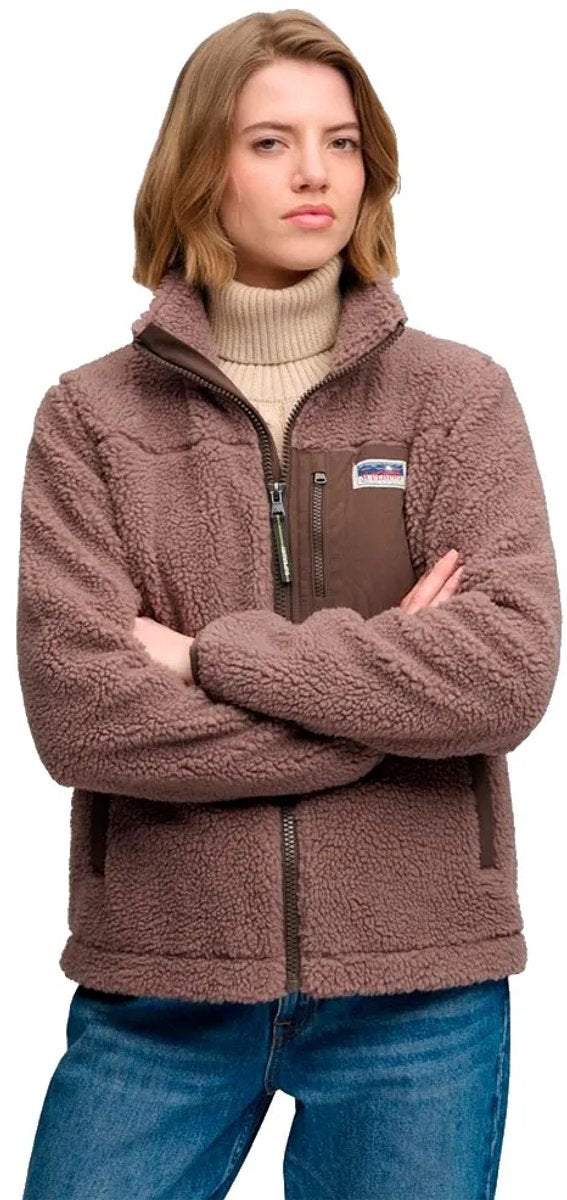 Superdry – Heritage Fleece mit durchgehendem Reißverschluss – Damen – Kapuzenpullover