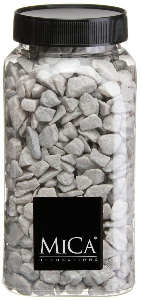 Glimmerdekorationen hellgraue Dekorationssteine 650ml -