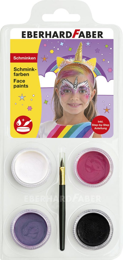 Eberhard Faber Schminkset – Einhorn – weiß, rosa, lila, schwarz – ef-579023