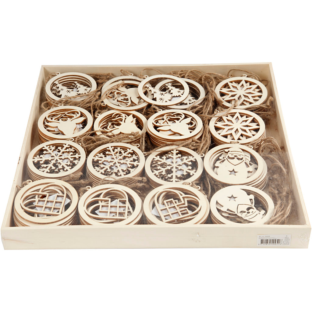Creativ Company Weihnachtsschmuck, D 8 cm, Dicke 0,3 cm, 144 Stück 1 Box