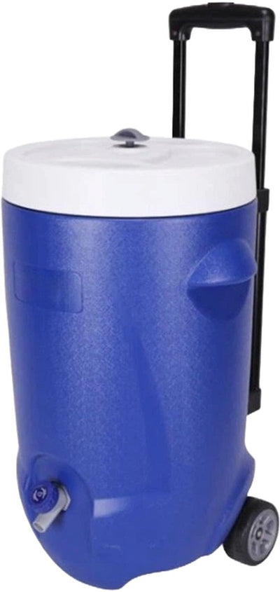 Steamy Cool 20 Roller – isolierter Getränkespender, Getränkekühler mit Zapfhahn auf Rädern – 20 Liter – blau
