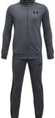 Under Armour UA Rival Knit Track Suit – grauer Jungen-Trainingsanzug – Pechgrau – Schwarz