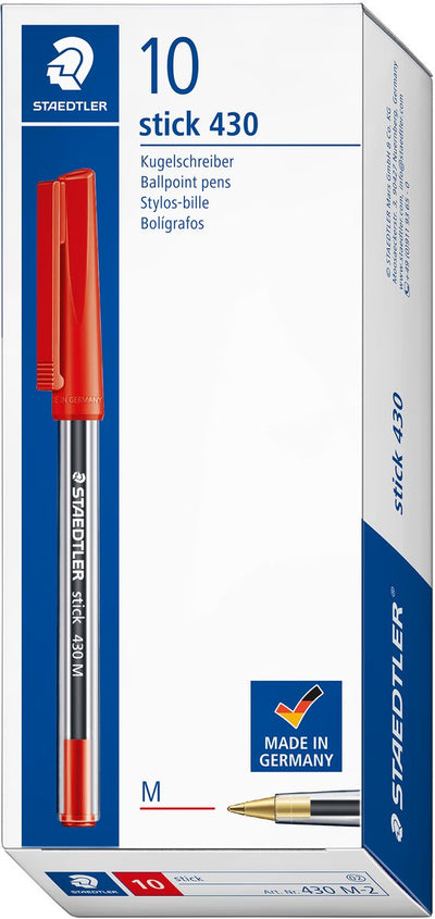 Staedtler Kugelschreiber 430 mittelrot |Stifte | Stiftset | 10 Stück