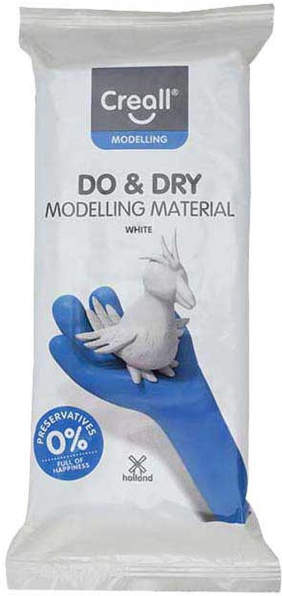 Creall trocknen | Lufttrocknende Tonfarbe weiß | 1 x 1000g | hergestellt in Holland | weich und gebrauchsfertig | hergestellt in Holland | Bastel-, Schul-, Hobby-, Heimwerker- und Kreativprojekte für Kinder
