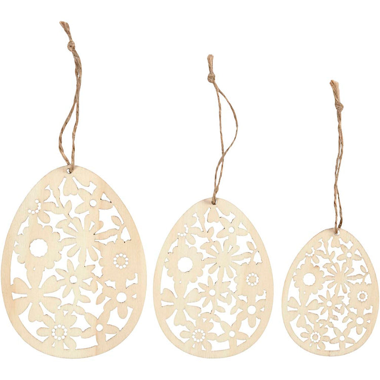 Creativ Company Ornamente, H: 8+10+12 cm, B: 6+7,5+9 cm, Stärke 3 mm, 3 Stück 1 Box