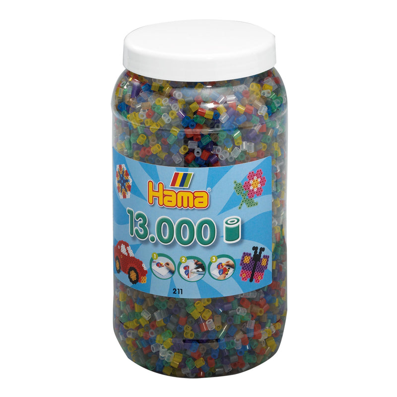 Hama -Bügelperlen in Topftransparenten Mix (053), 13.000st.