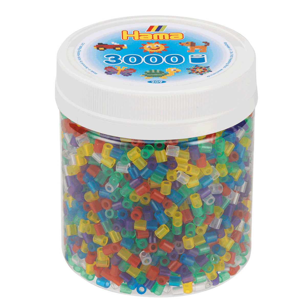 Hama -Streichperlen in einem Glas transparenten Mischung (53), 3000st.