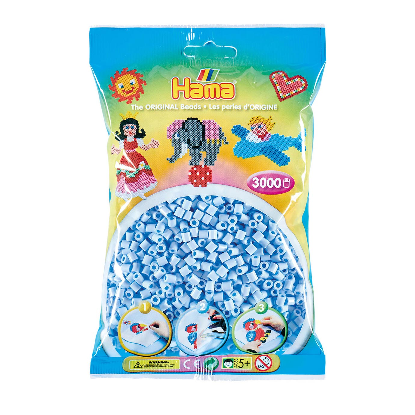 Hama String Perlen Pastell Ice Blue (97), 3000st.