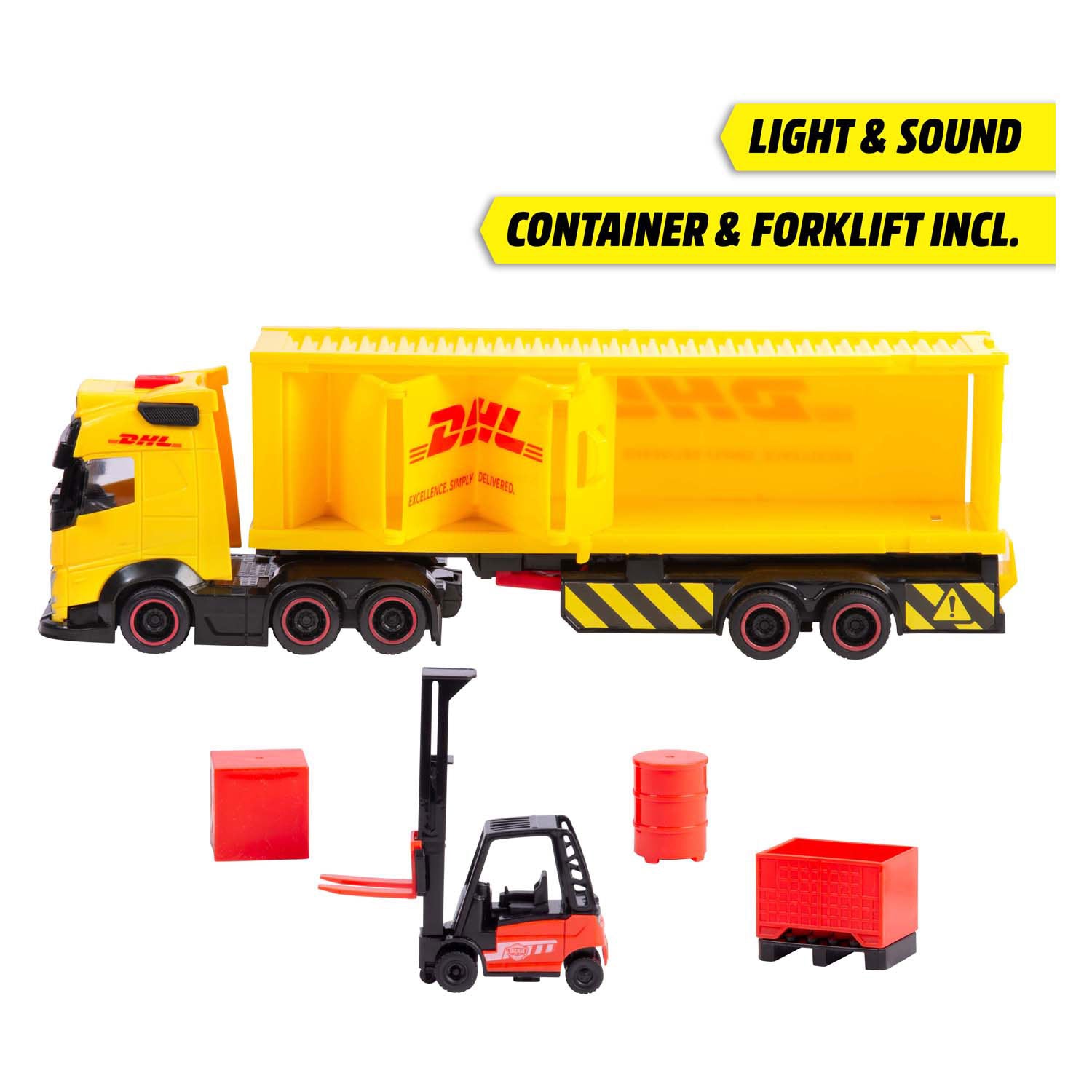 Dickie DHL Set mit LKW- und Gabelstaplerwagen