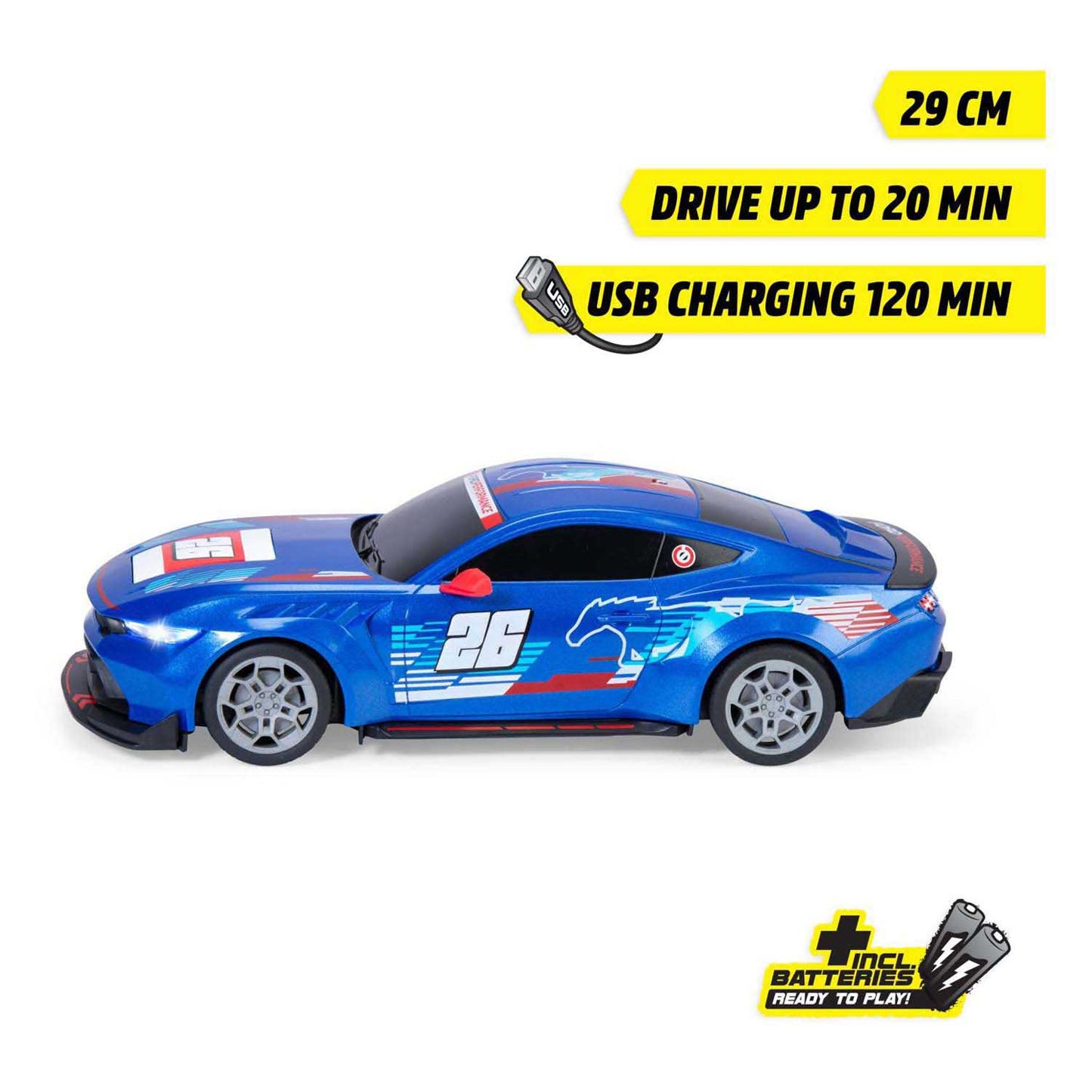 Dickie RC Ford Mustang angepasst, probieren Sie mich aus, RTR