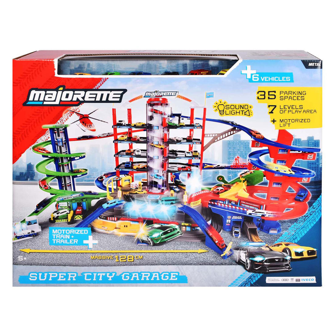 Majorette Super-City-Garage mit 6 Fahrzeugen