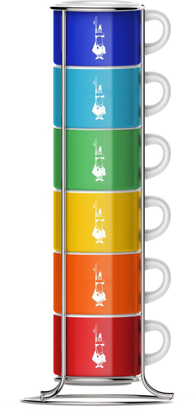 Bialetti impilabili di colori Espressotassen im Gestell 6 Stück
