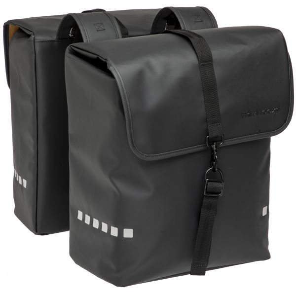 New Looxs Fahrradtasche Odense – doppelt, schwarz, wasserabweisend, reflektierend, geeignet für Elektrofahrräder