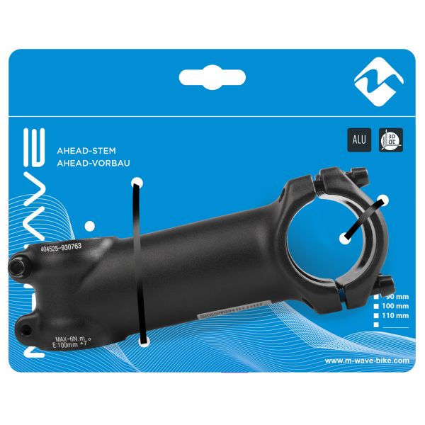 M-Wellen-Stiel 28,6 100 31,8 mm schwarz