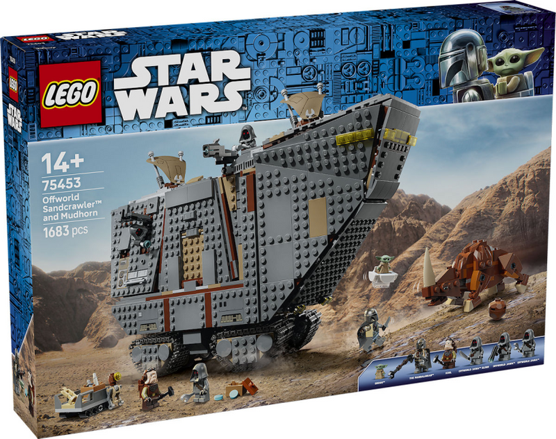Lego® Star Wars: The Mandalorian™ Offworld Sandcrawler™ und Mudhorn – Konstruktionsspielzeug mit Fahrzeug für Kinder – Enthält 7 Charaktere – Geschenkidee für Jungen, Mädchen und Fans ab 14 Jahren – 75453