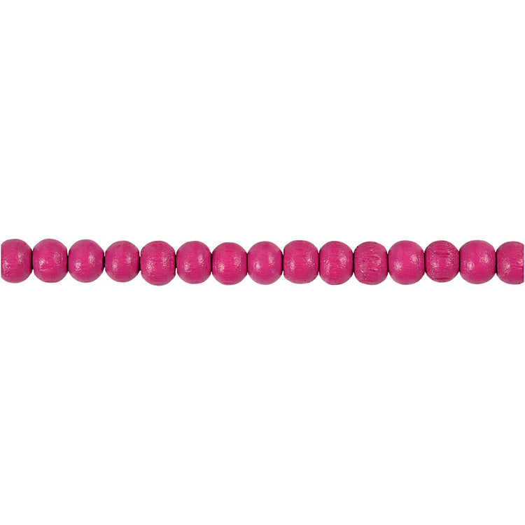 Creativ Company Holzperlen, D 5 mm, Lochgröße 1,5 mm, ca. 150 Stück, rosa, 150 Stück, 6 g 1 Box