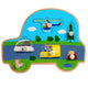 Peppa Wutz Holzgriff-Puzzle. Verkehr. 3+