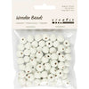 Creativ Company Holzperlen, D 10 mm, Lochgröße 3 mm, ca. 70 pieces, white, 20 g 1 box