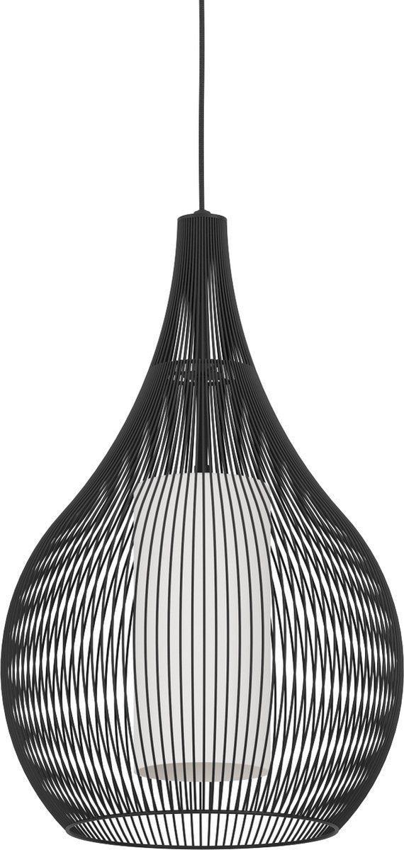 Eglo Razoni 1 Hängelampe - E27 - ø 42,5 cm - Schwarz|Weiß - Stahl|Glas