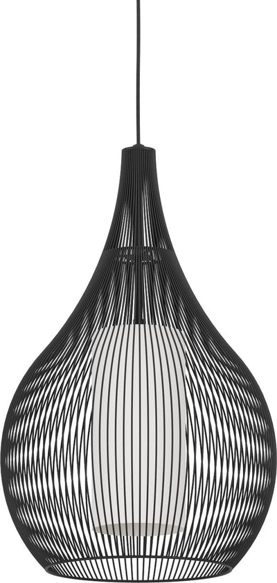 Eglo Razoni 1 Hängelampe - E27 - ø 42,5 cm - Schwarz|Weiß - Stahl|Glas