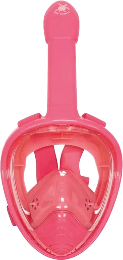 Meeresschildkröten-Schnorchelmaske – Schnorchel – Taucherbrille – Schnorchelset – Vollgesichtsmaske – Kinder – Rosa – XS