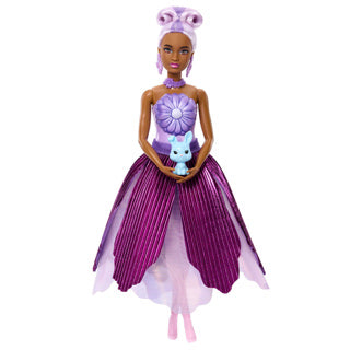 Barbie enthüllt Blütenblatt-Puppe, lila Gänseblümchen