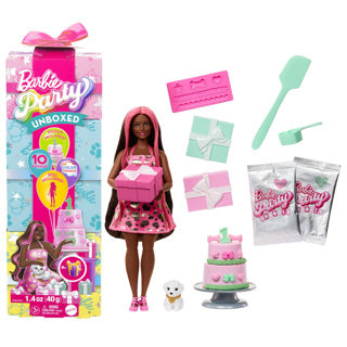 Barbie Party Unboxed 2 1 Pop mit hellrosa Kleid