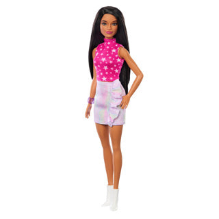 Barbie Pop Fashionista Pink Pullover dunkle Haare