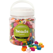 Creativ Company Holzperlenfiguren, Größe 15-20 mm, Lochgröße 1,5 mm, ca. 325 Stück, 235 g, 700 ml 1 Karton - afbeelding 1