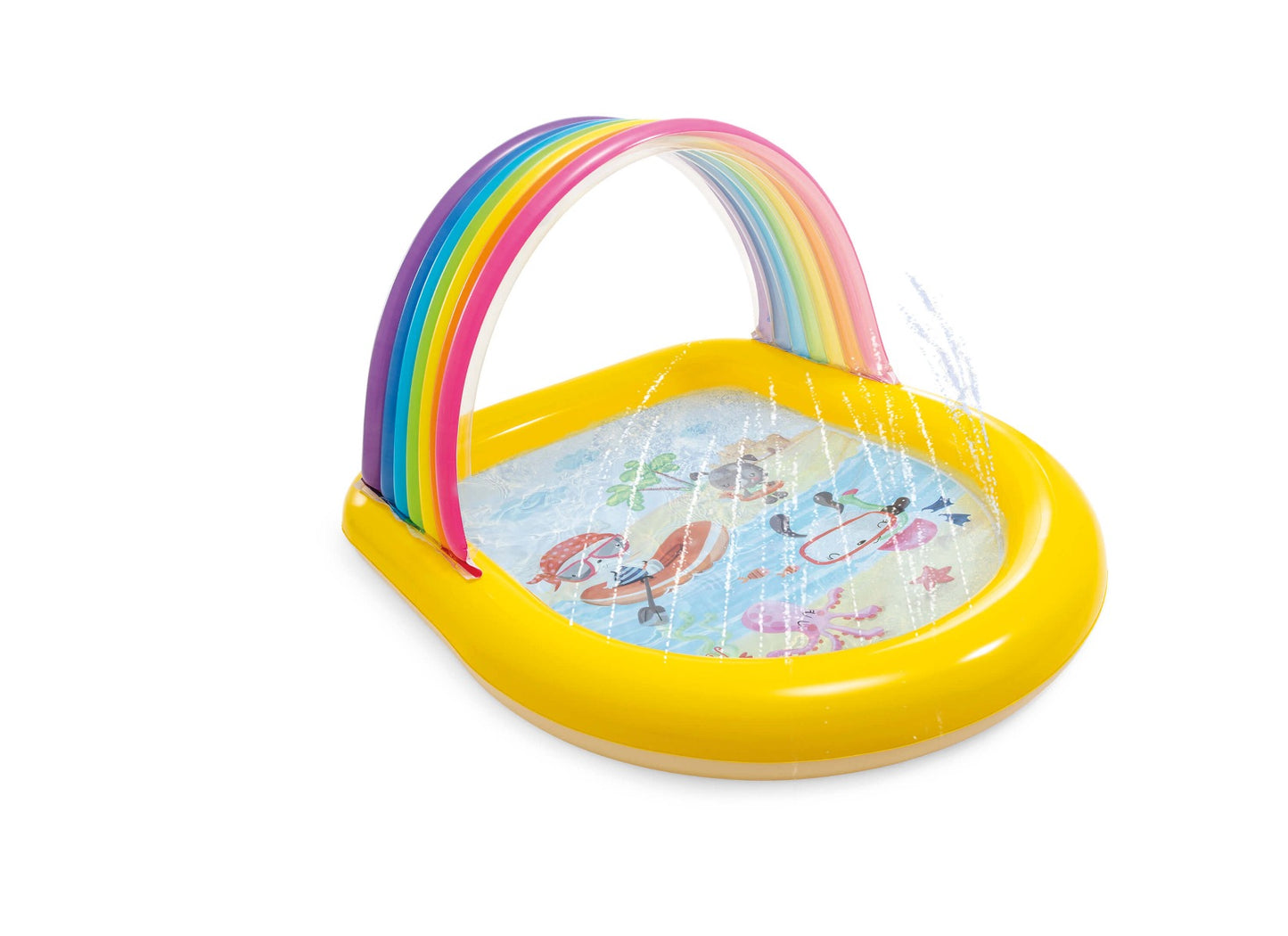 Regenbogenbecken mit Wassersprinklern