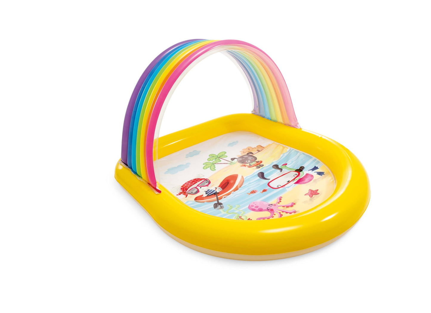 Regenbogenbecken mit Wassersprinklern