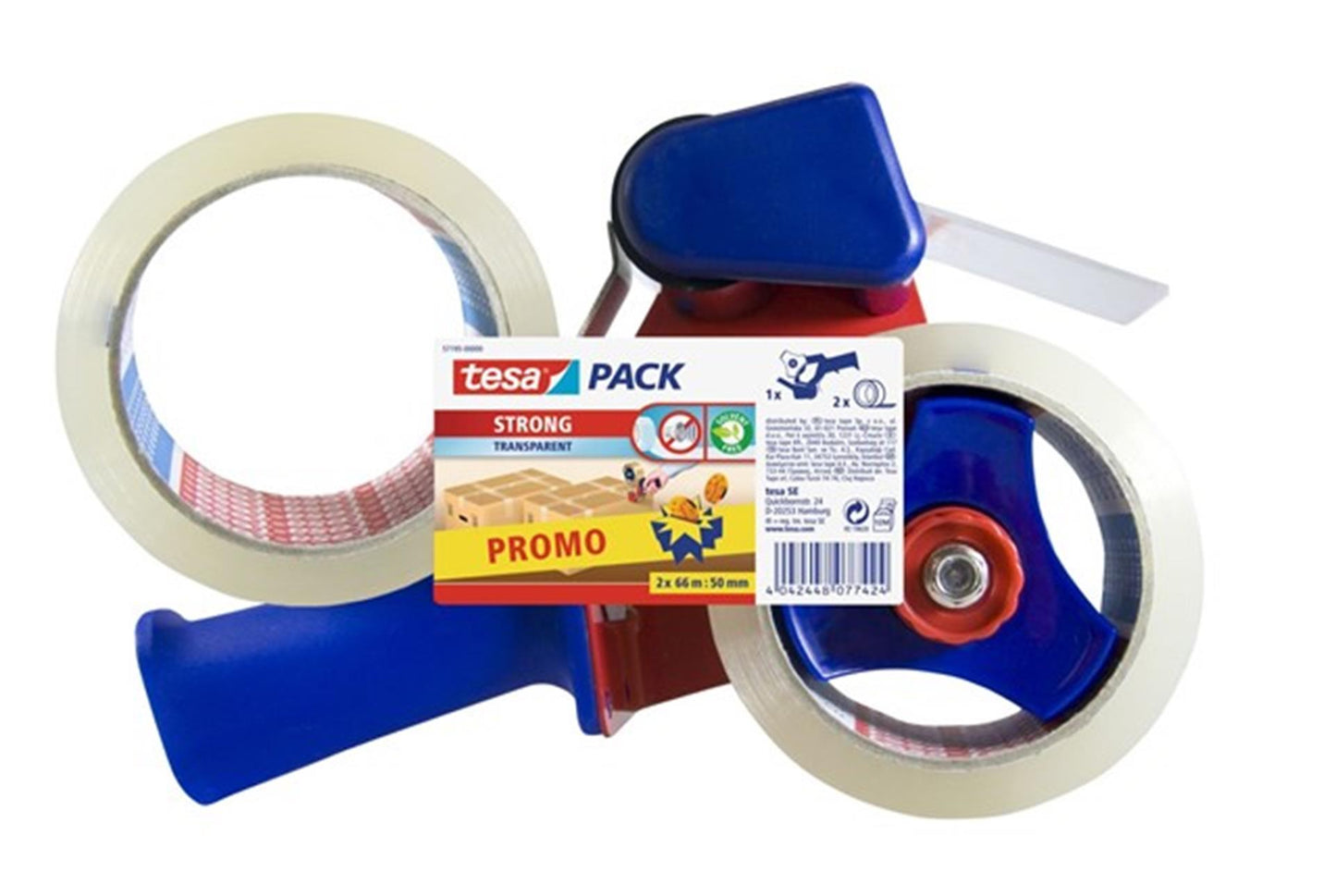 Tesa Klebebandabroller mit 2 Rollen 66x50