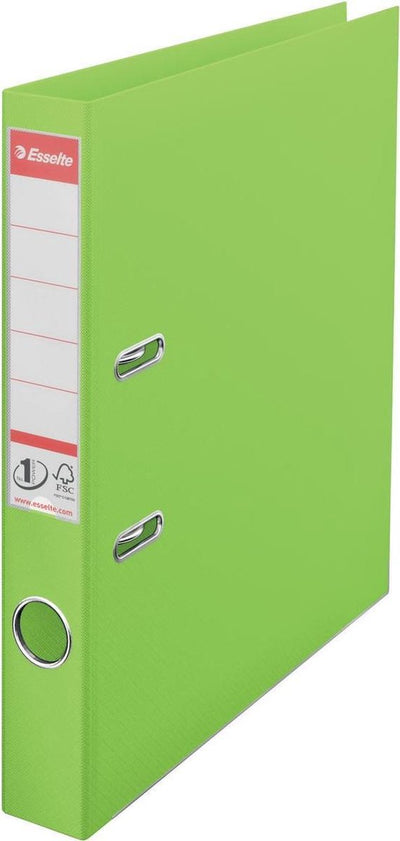Esselte No.1 Vivida Kunststoff-A4-Ordner mit Etikettenhalter – für 350 Blatt – Rückenbreite 50 mm – grün