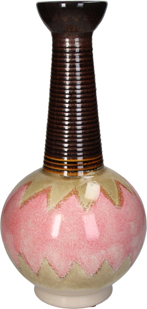 HD Collection Vase Steingut rosa 18,5x18,5x39cm