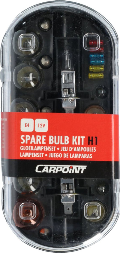 Carpoint Glühbirnen-Set H1 – 30-teilig – inklusive Sicherungen – kompakte Aufbewahrungsbox – einfache Installation
