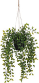 Glimmerdekorationen – künstliche Hängepflanze Ficus im Topf – H46 x ø20 cm – grün
