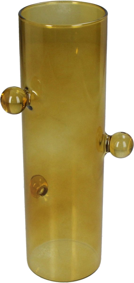 HD Collection Vase Glas gelb 8,8x8,8x22cm