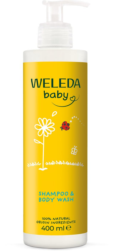 Weleda Baby-Shampoo Duschcreme – Ringelblume – milde Reinigung verhindert Austrocknung – 100 % natürliche Inhaltsstoffe – 400 ml