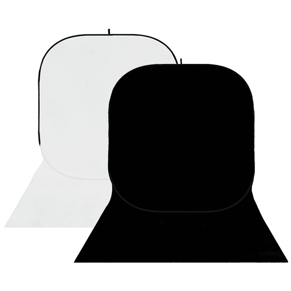 StudioKing Hintergrundtafel BBT-01-20 Weiß Schwarz 400x150 cm